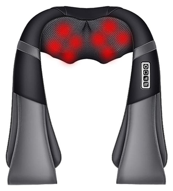 Neck and Shoulder Massager with Soothing Heat, Electric Deep Tissue 3D Kneading Massage for Shoulder, Leg, and Body Muscle Pain Relief, Suitable for Home, Office, and Car Use, Black