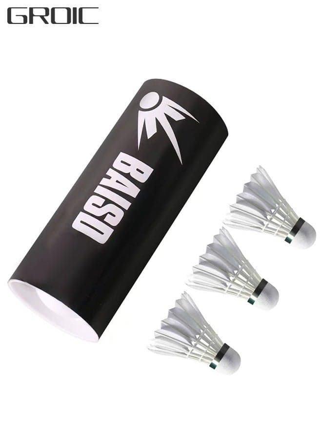 Goose Feather Badminton Shuttlecocks, Pack of 3 – High Speed & Stability