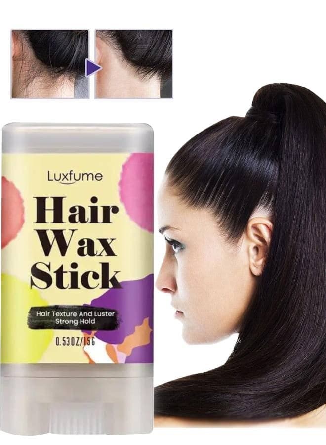 Hair Wax Stick Hair Finishing Stick Anti Frizz Hair Flyaway Wax Tamer Edge Brush Hair Mascara Flyaway Hair Stick Moisturizing and Shine Enhancing Hair Finishing Gel 15g