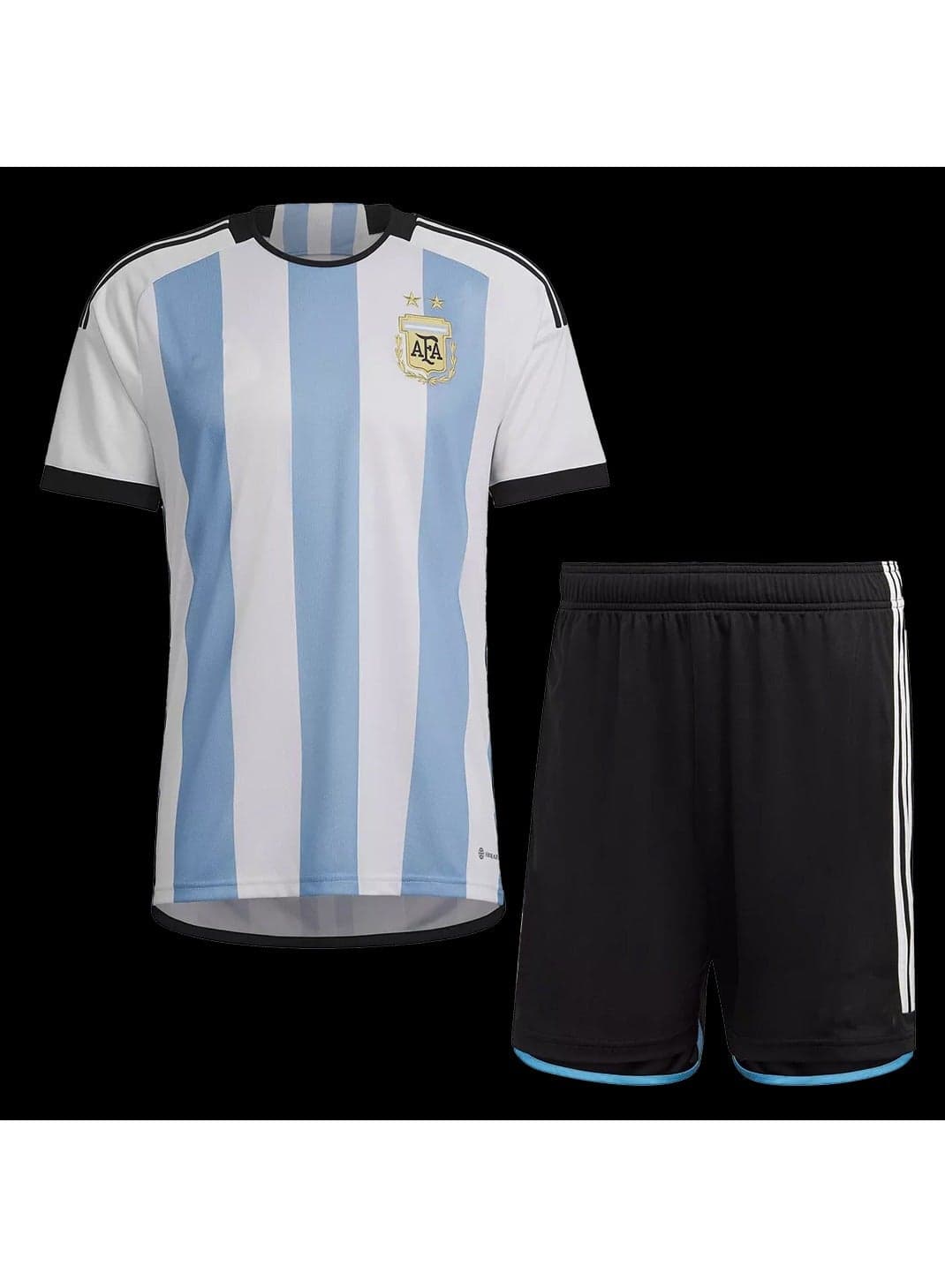 Argentina Three Star Home Jersey Kit 2022 (Jersey+Shorts)-Champion Edition