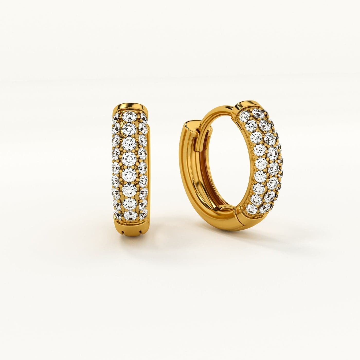 PALMONAS 18k Gold Tone Plated Diamond Huggie Hoop Earrings
for Women