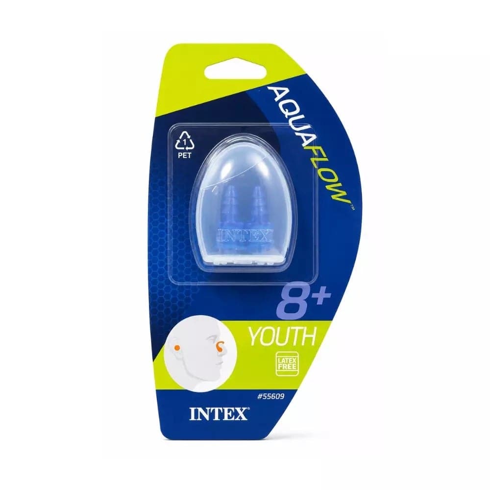 Intex Aqua Flow Youth Latex Free Ear Plug And Nose Clip Set- Blue