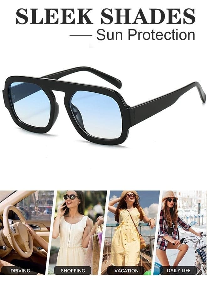Retro Square Sunglasses Women Men - Aviator 70s Style Sun Glassess Designer Men's Sunglass Designer for Womens Mens Sun Glasses Vintage Ladies Eye Glasses UV400 Protection Shades