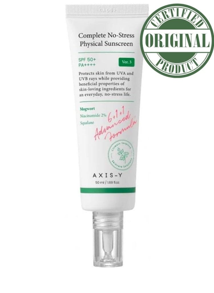 AXIS-Y Complete No-Stress Physical Sunscreen 50ml | Soothing Daily Mineral SPF