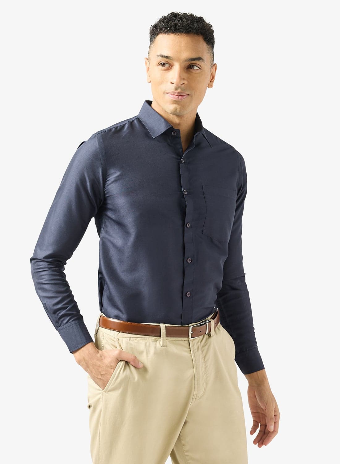 Bio-Wash Solid Cotton Shirt