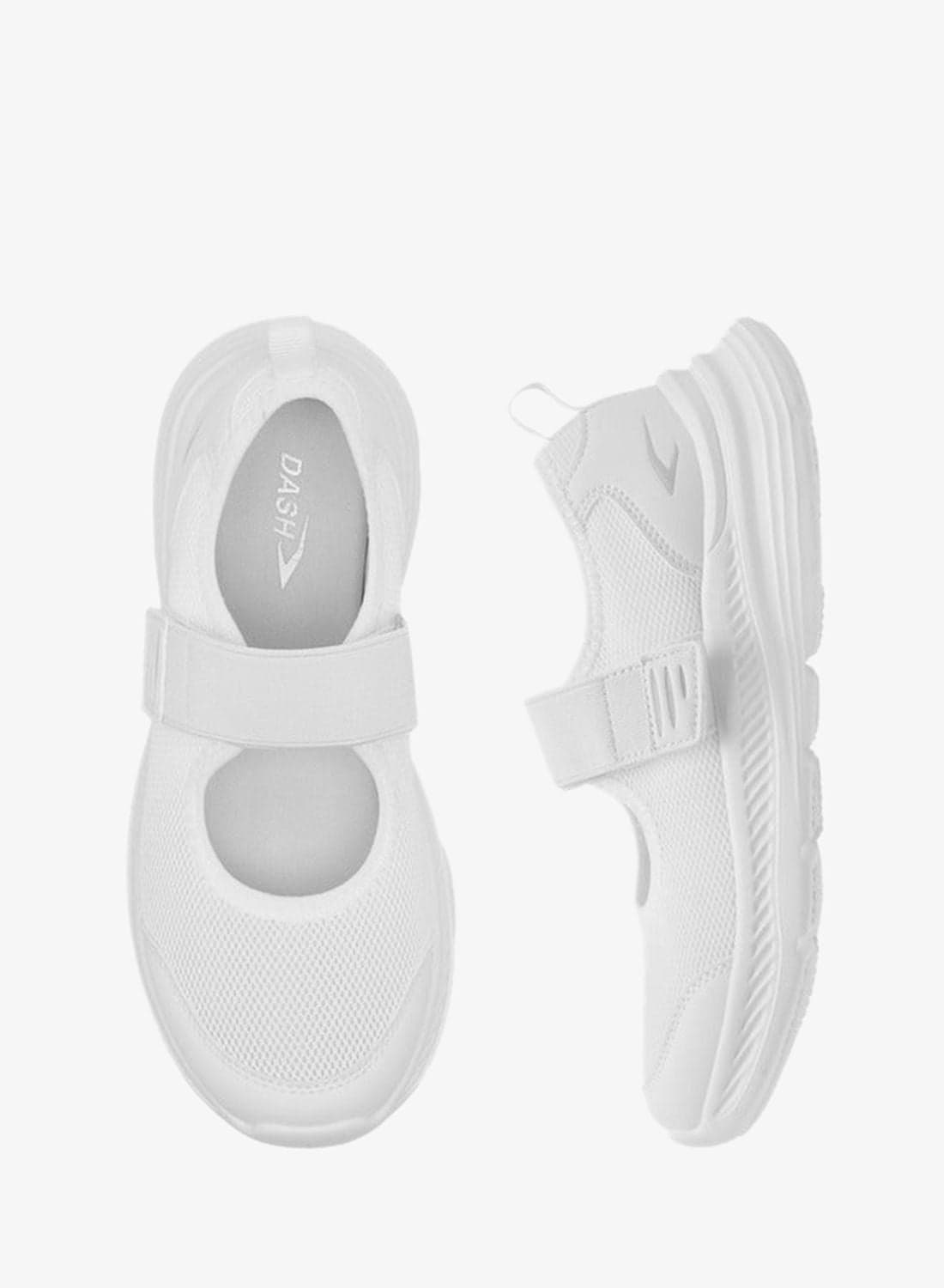 Girls Textured Mary Jane School Shoes with Hook and Loop Closure