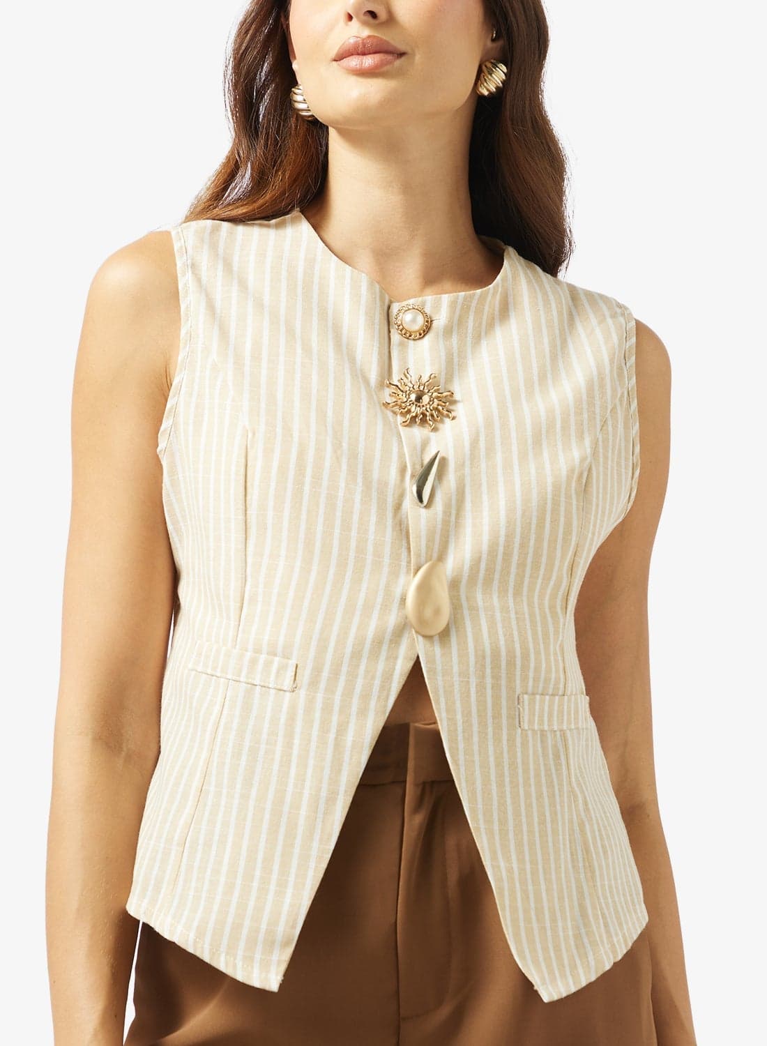Striped Vest Coat