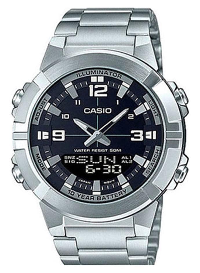 Men Analog Wrist Watch AMW-870D-1AVDF - 44 mm -Silver