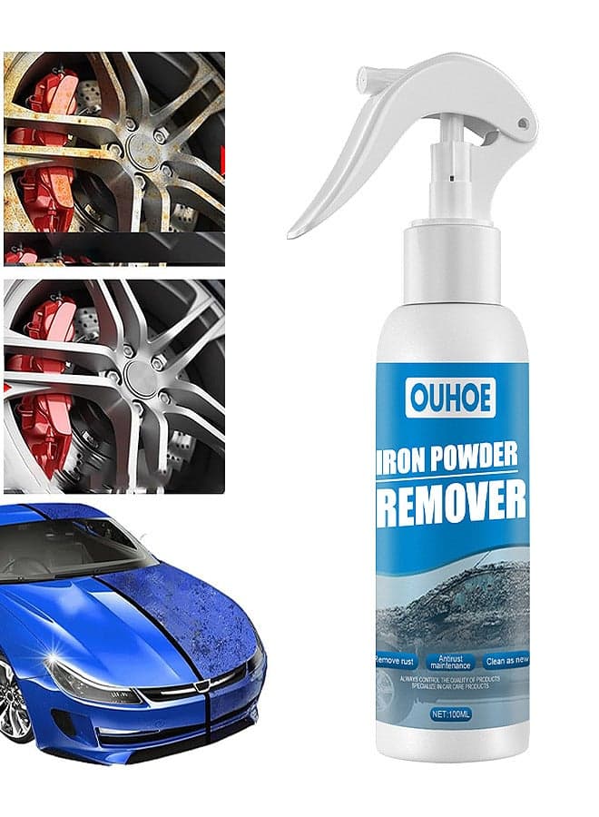 Iron Powder Rust Remover Spray, Car Rust Removal Spray, Metal Surface Chrome Paint Car Cleaning, Multi-Purpose Car Rust Remover Spray, Car Wheel Rust Remover, For Rust Removal Of Various Metals, 100ML
