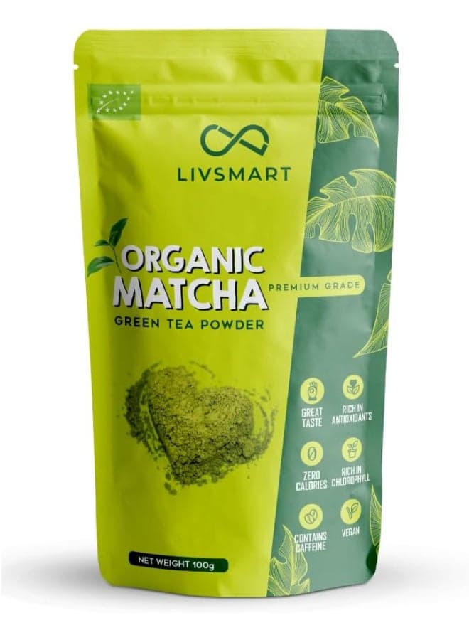 Livsmart Organic Matcha Green Tea Powder, Premium Antioxidant Rich (100g)