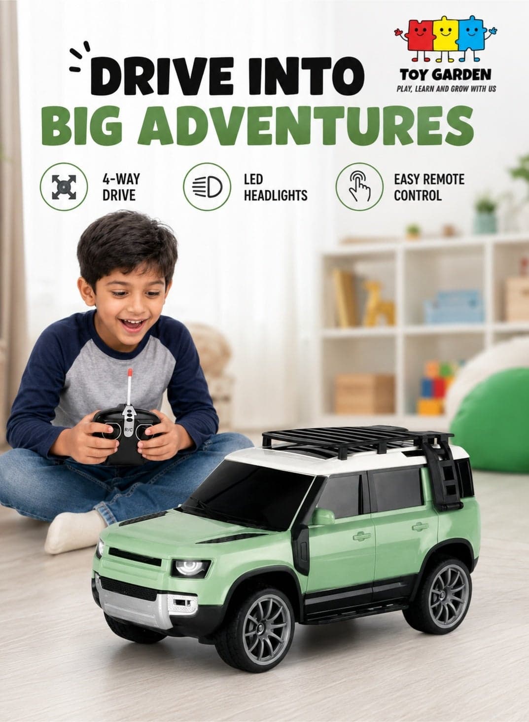 1:16 Scale Remote Controlled Super Racing Car | High Speed Motorized RC Chargeable Sports Toy Vehicle for Kids Ages 3+