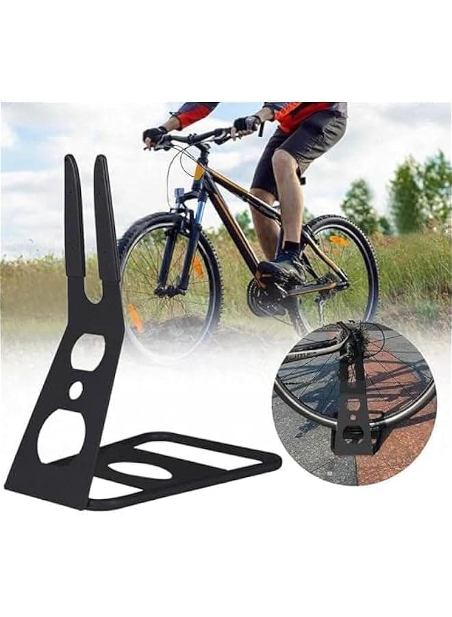 Metal Bicycle Floor Parking Rack, Portable Arm Bike Bicycle Rack Mountain Bikes Parking Racks Cycling Repair Display Stand for Mountain Road Cycling Hybrid Bikes