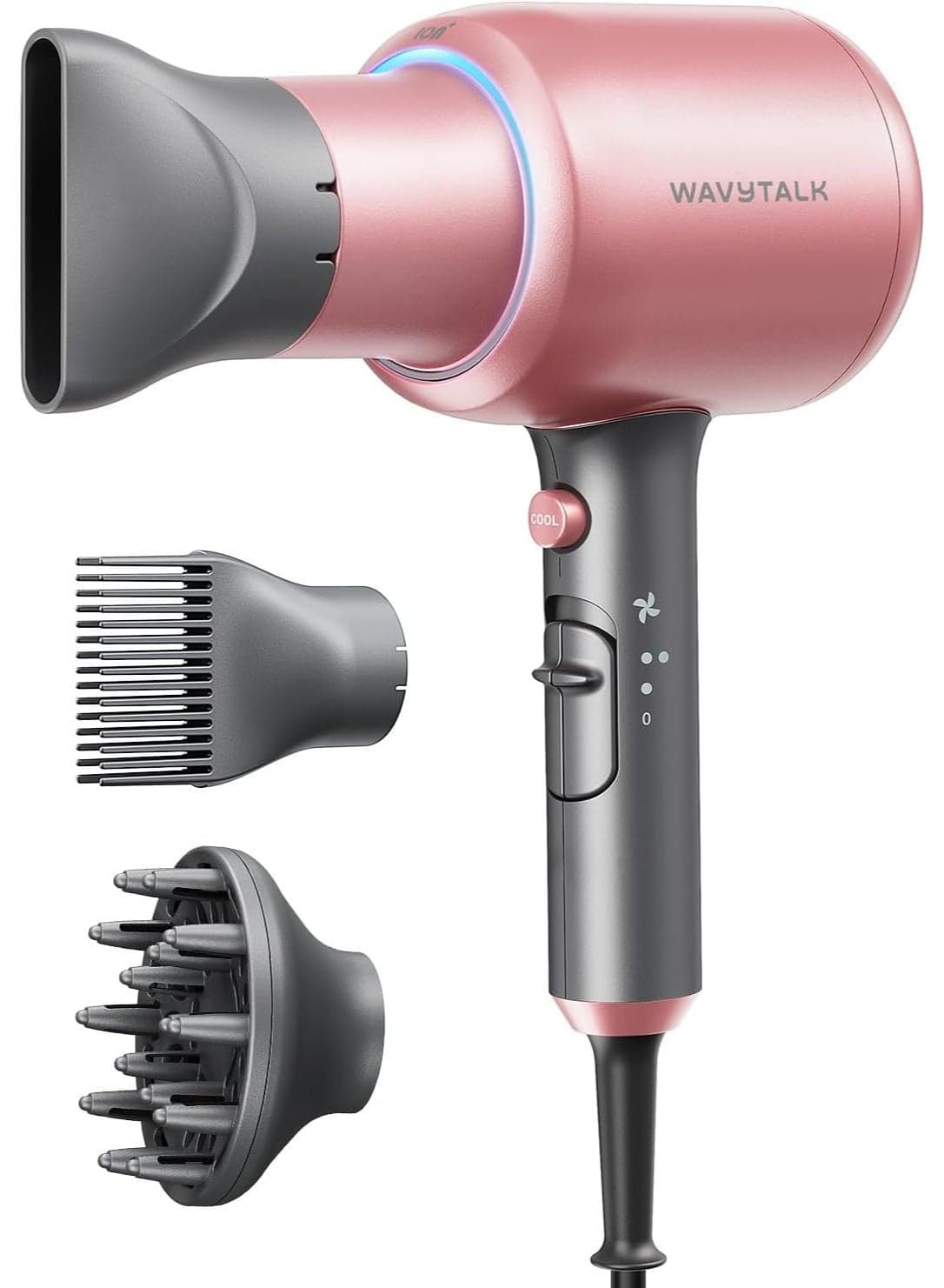 Blown Away Ionic Hair Dryer with Diffuser, 1875W Fast Drying Professional Blow Dryer, Negative Ion Anti-Frizz Hair Dryer, Ceramic Technology, 3 Heat & 2 Speed Settings, Lightweight Hair Dryer for Curly & All Hair Types