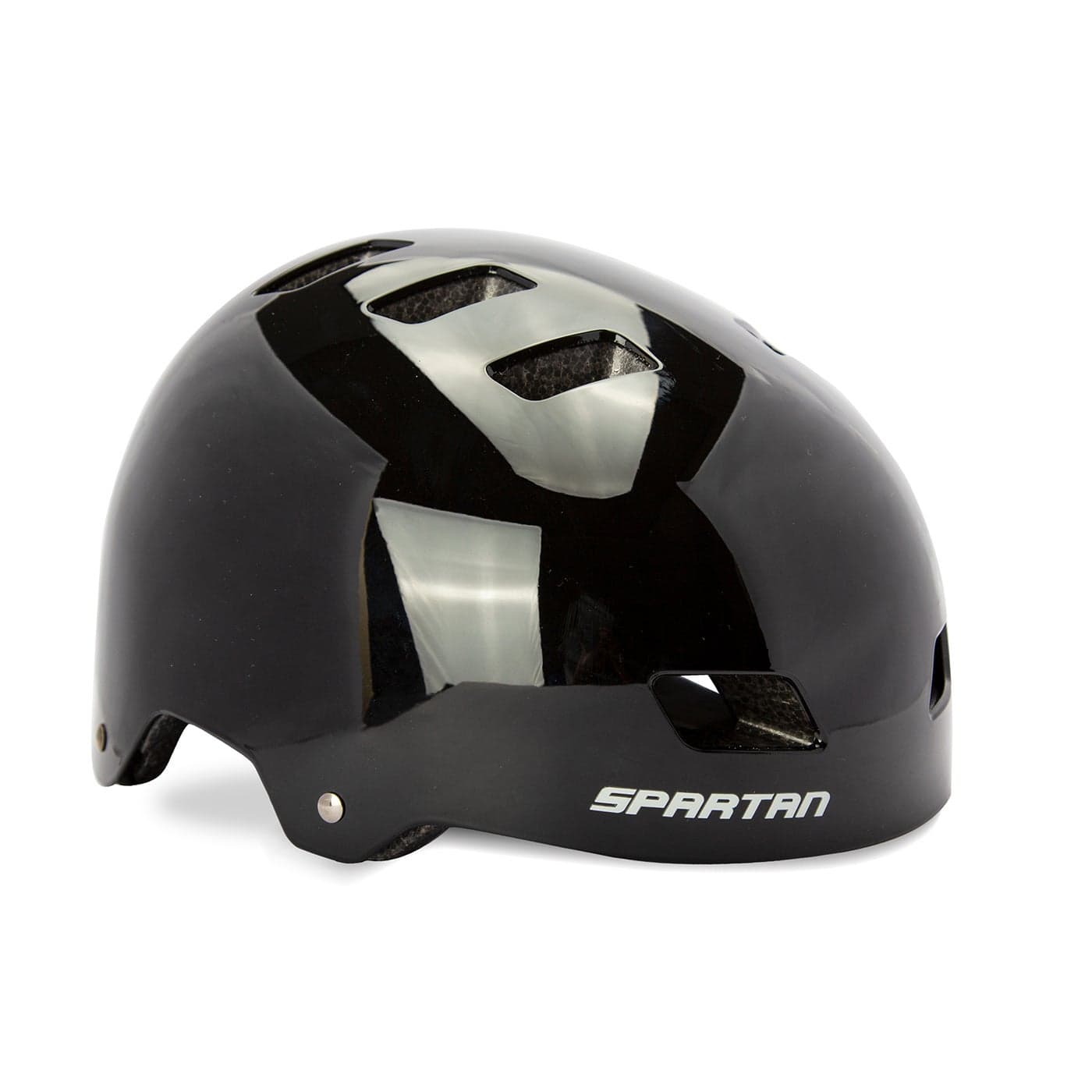 Spartan Mirage Jr Kids Skate Helmet | S/M Size 53–56 cm | Midnight Black Finish | ABS Shell with EPS Foam & Sponge Liner | Dial-Fit Head Ring | 12 Vents | Quick-Release Buckle | Multi-Sport | SP-9089