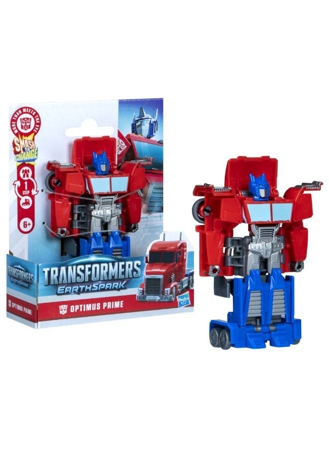 Transformers EarthSpark 1-Step Smash Changers Optimus Prime Action Figure