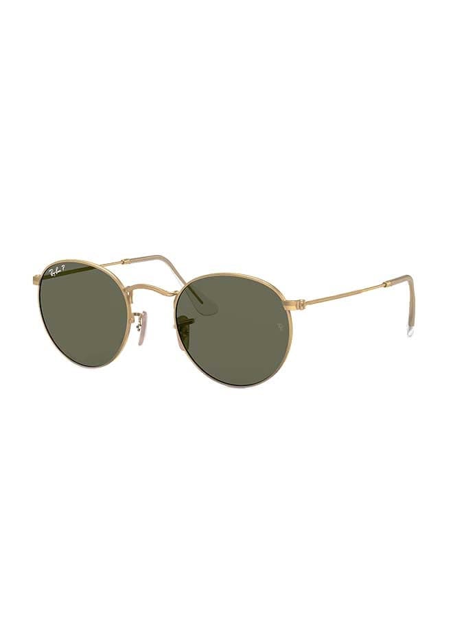 Men Ray-Ban RB3447 112/58 50 Round Sunglass Unisex - Gold Frame-Polarized Lens