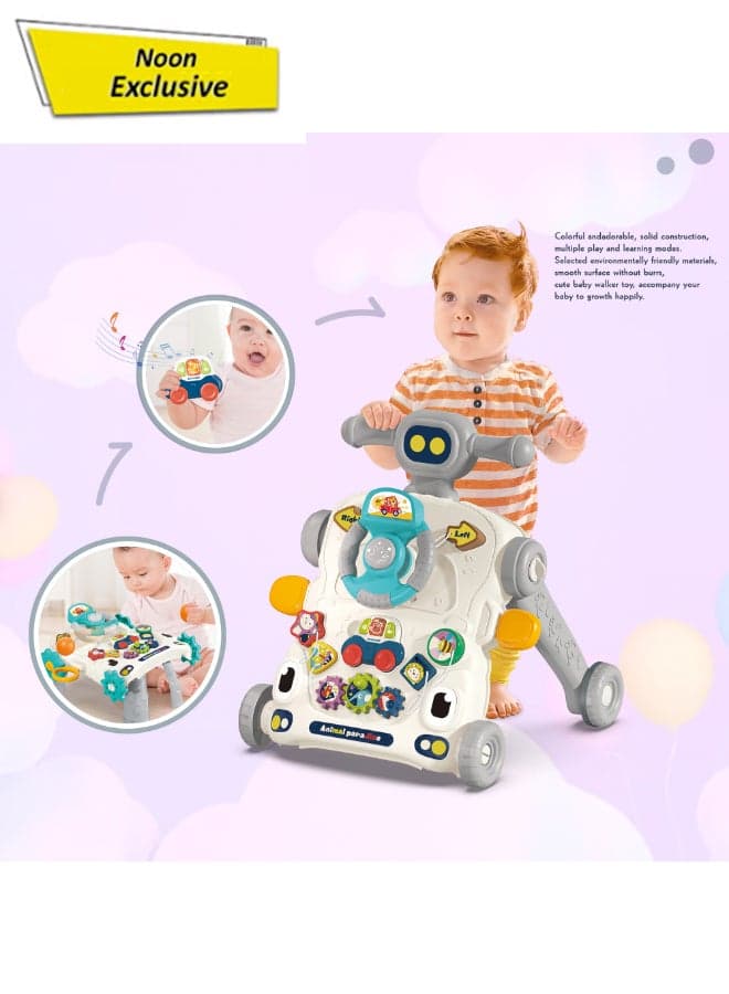 5 In 1 Baby Activity Walker With Lights And Music – Baby Walker, Game Table, Ride On Toy, Scooter, Detachable Car Toy – Adjustable Speed, Learning Toy For Toddlers 1-3 Years