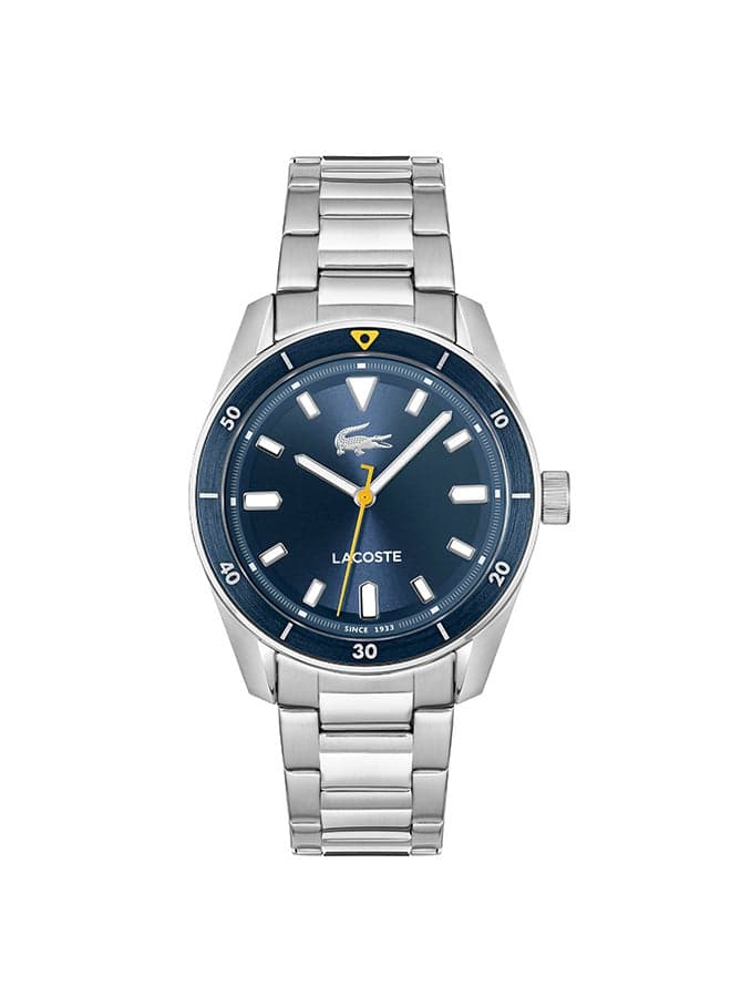 LACOSTE ROUND ANALOG MEN'S BLUE CASE WATCH - 2011424