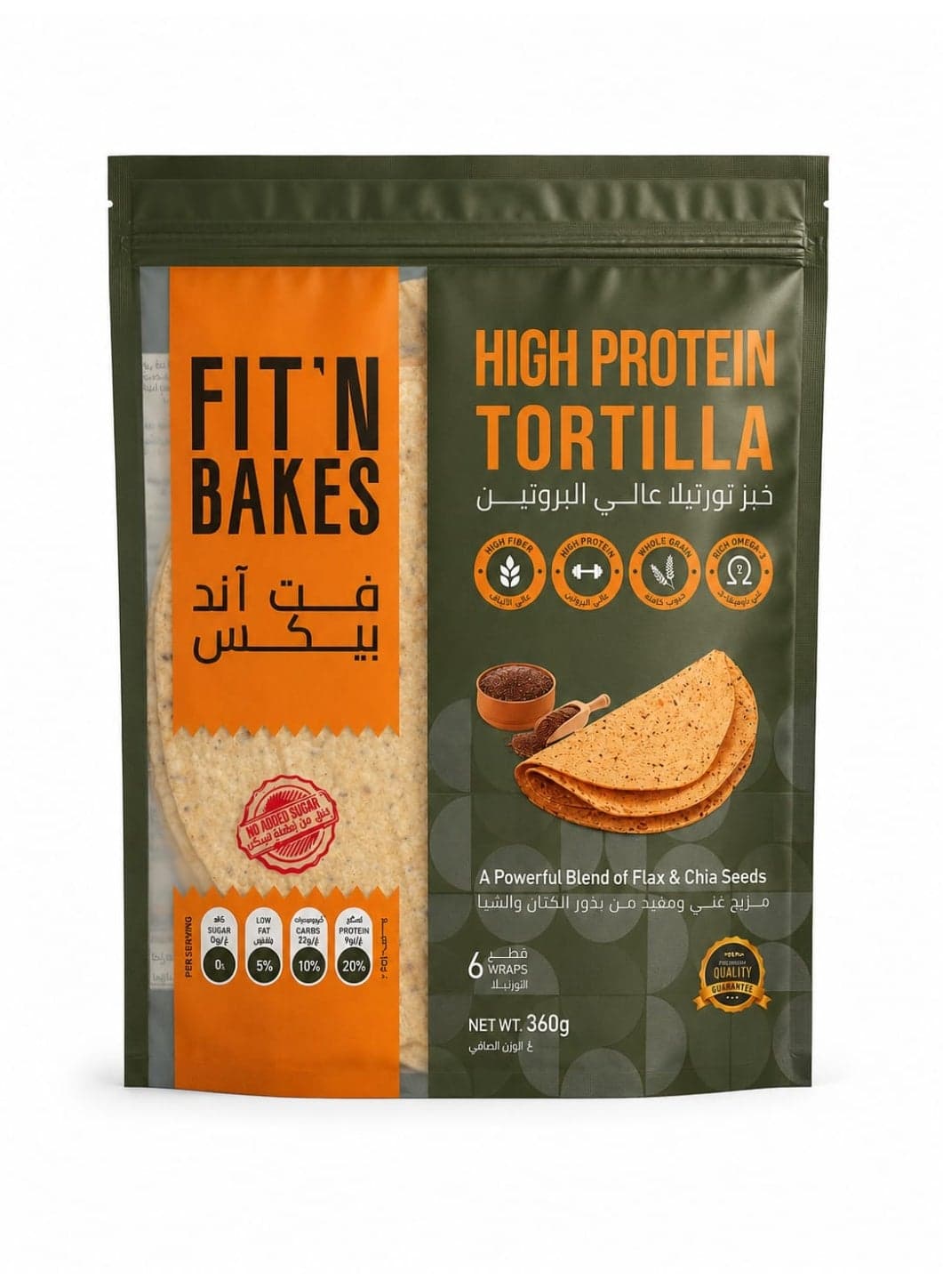 FIT 'N Bakes High Protein Tortilla 360g Bread (High Protein)