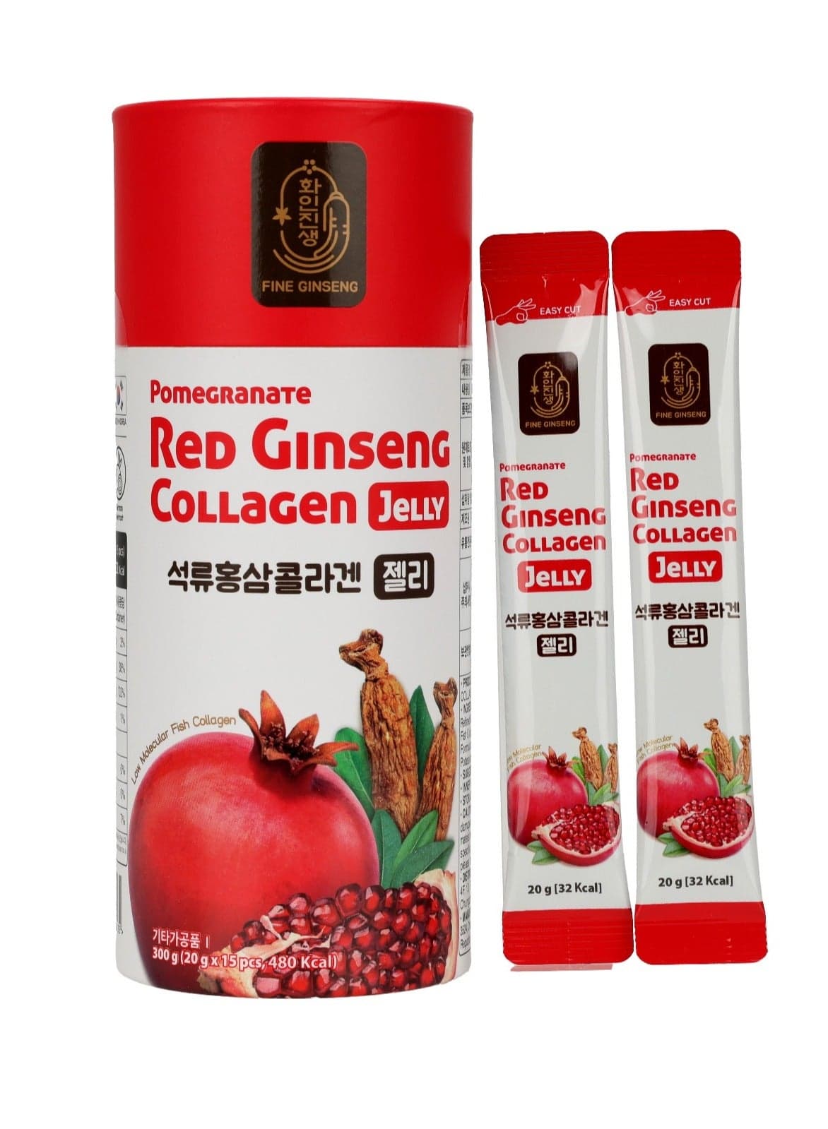 Fine Pomegranate Red Ginseng collagen jelly - 300g (20g x 15 Sticks)