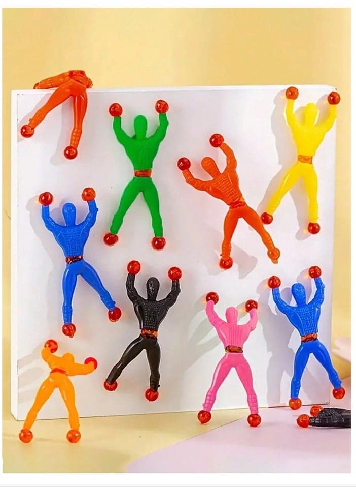 10pcs Random Color Wall Climbing Men Toy For Teenagers, Sticky Climber Tumbles Down & Catches Itself, Suitable For Various Complex Walls