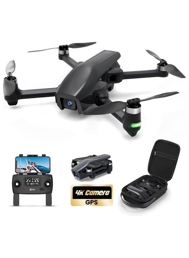 HS710 Drones with Camera for Adults 4K, GPS FPV Foldable 5G Quadcopter for Beginners with Optical Flow Positioning, Auto Return Home, Follow Me, Brushless Motor, Easy to Fly