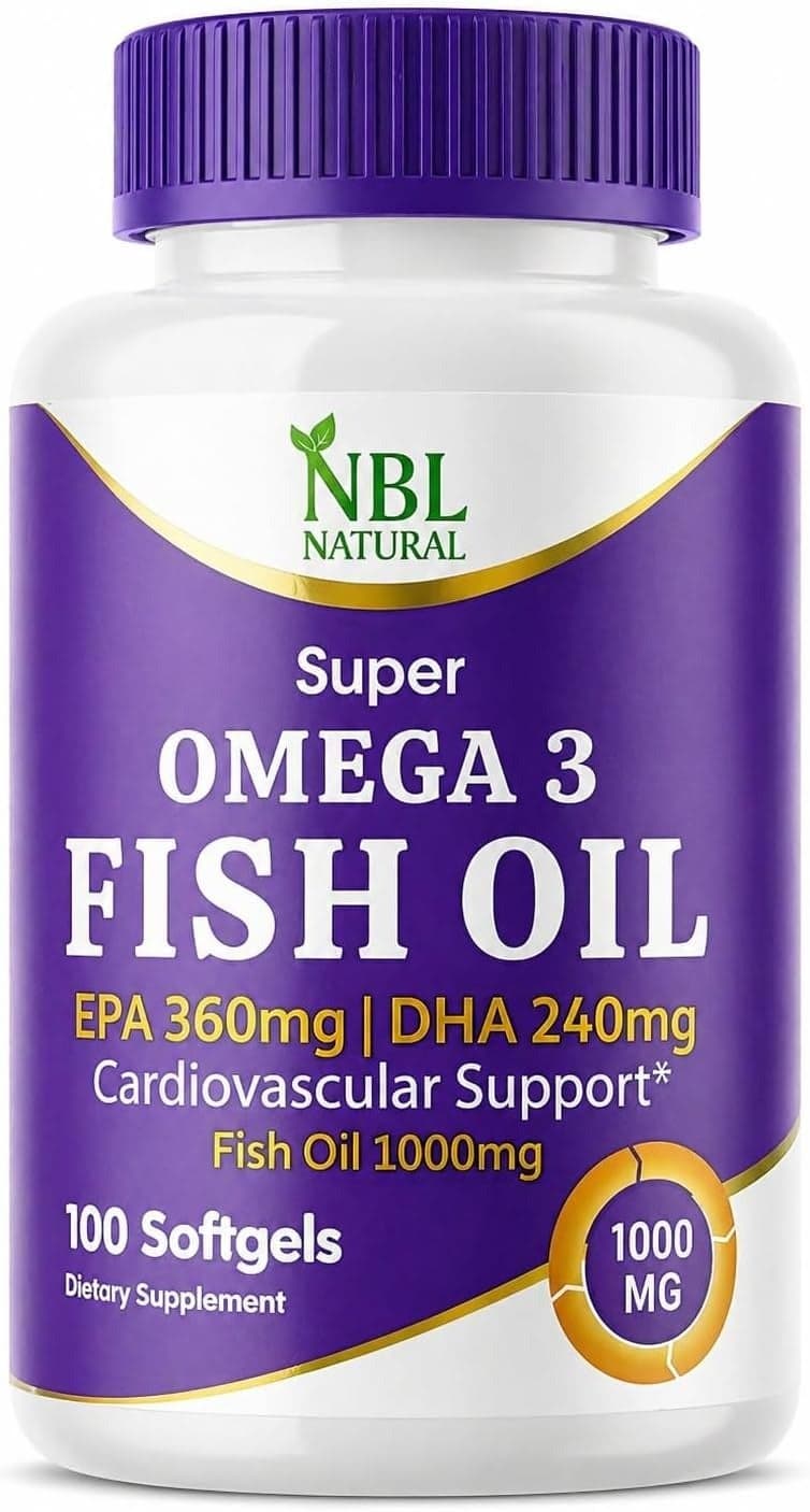 Super Omega 3 Fish Oil 1000mg 360 EPA 240 DHA Cardiovascular Support 100 Softgels