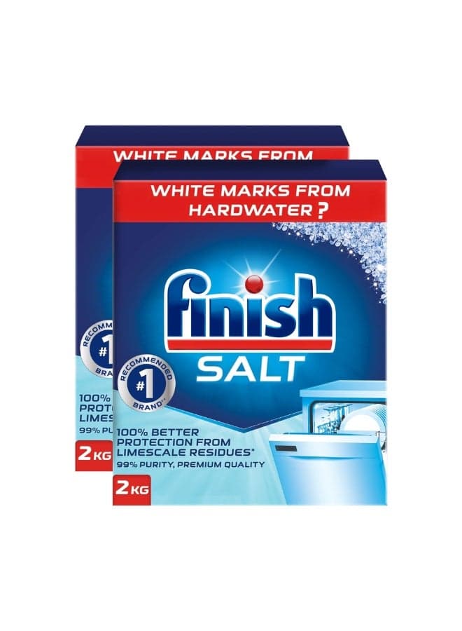 Finish Dishwasher Salt, 2kg x 2