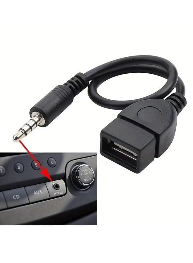 3.5mm AUX Audio Jack Plug To USB 2.0 Female Converter Cable Cord Adapte for Car MP3 Player Converter