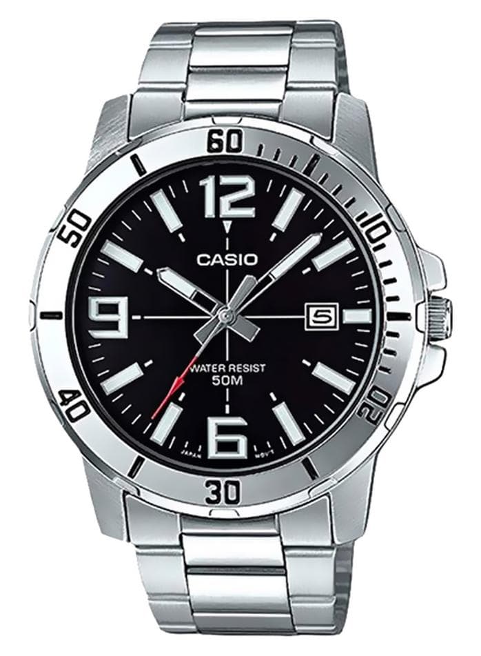 Men Water Resistant Analog Watch MTP-VD01D-1BVUDF - 45 mm - Silver