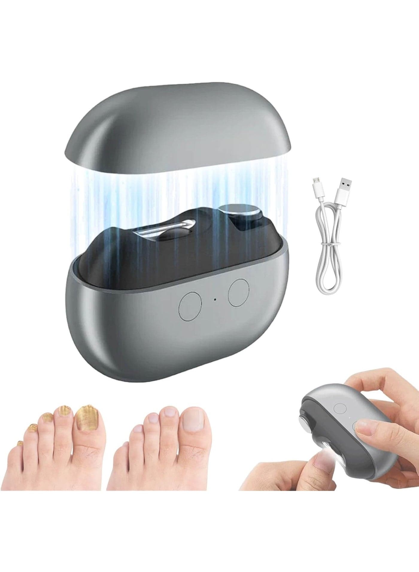 Nail Clippers - 2026 Yosody Easyclip Smart Nail Clipper for Seniors, Electric Nails Care Tool with LED Light, Painless Toenail Trimmer for Thick Nails, Arthritis, Low Vision