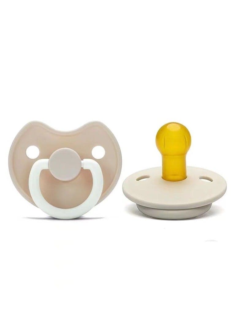 Pacifiers | 1-Pack Soothers | BPA-Free Natural Latex Food Grade | Super Soft Bite Resistance | Sleep Anti-Flatulence | Teething Toy | Ivory white(Glow-in-the-dark)