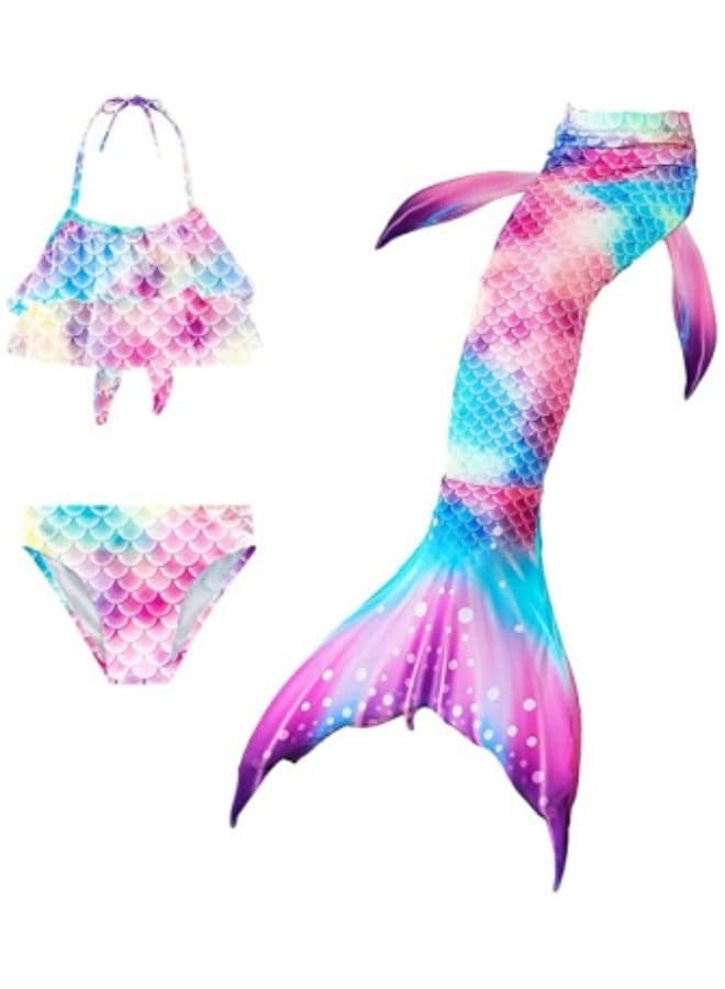 Girls Swimwear Mermaid Tail Swimwear,Bikini Sets,Mermaid Costume Swimsuits for Kids