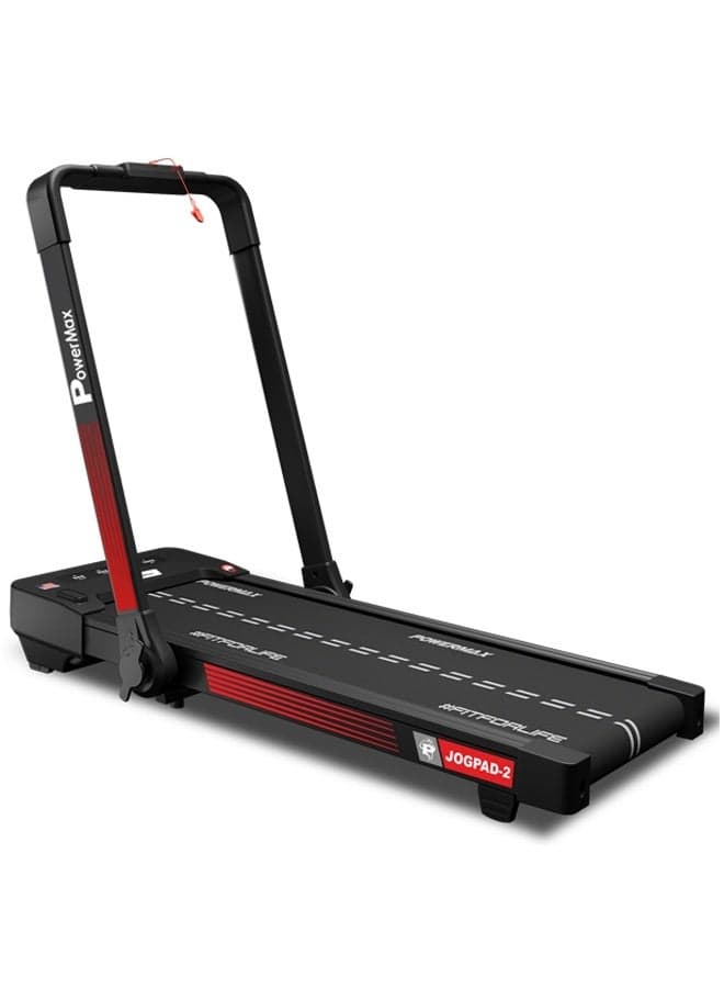 JOGPAD-2 4HP Motorized 2-in-1 Under Desk Treadmill for Home Use | 2-Level Manual Incline with Remote Control Jogging Pad | 120kg User Capacity, 14Km/h Speed|1100x430mm Running Surface