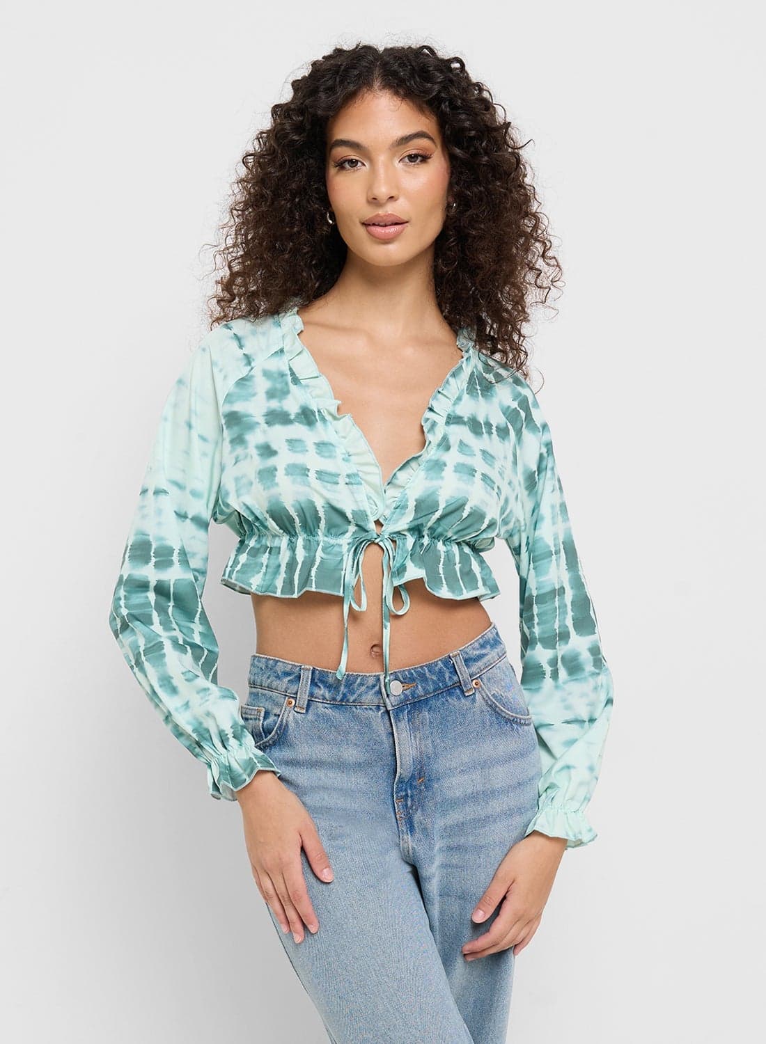 Tie Dye Ruched Crop Top