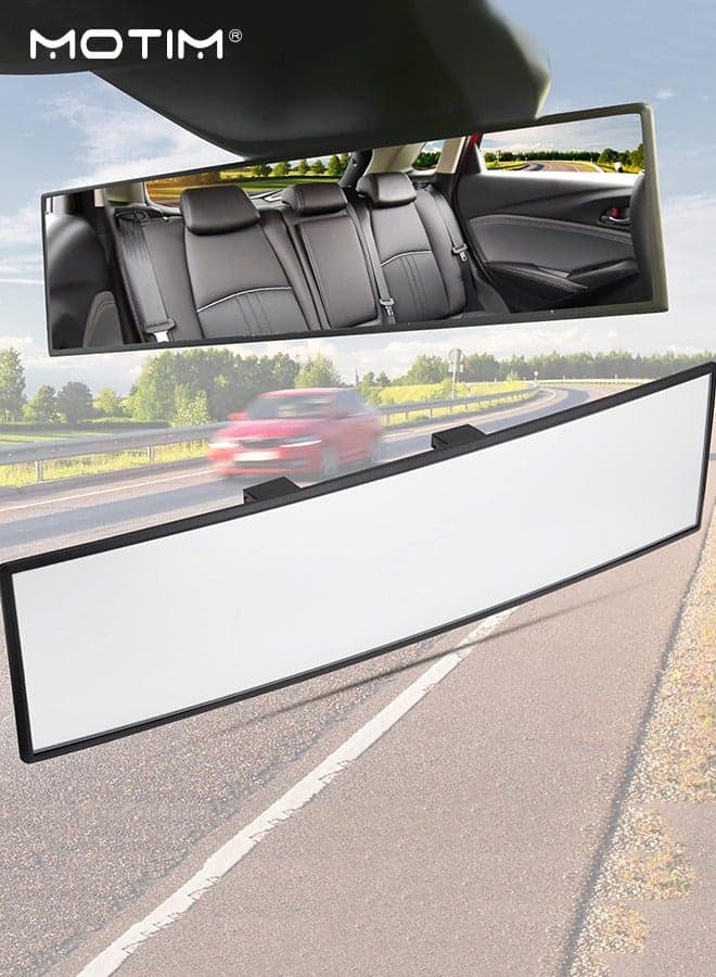 Car Rear View Mirror Car Vanity Mirror 11.22 Inch, to Reduce Blind Spot Effectively, Panoramic Convex Interior Wide Angle Mirror, for Car SUV Trucks (Clear)
