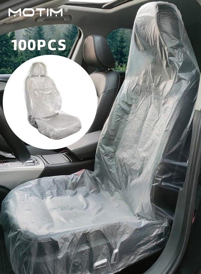 100 Pcs, Disposable Car Seat Covers, Universal Plastic Seat Covers, Automotive Interior Protective Covers for Car Airplane Seats Salon Chairs Bus Seats, 80*140cm