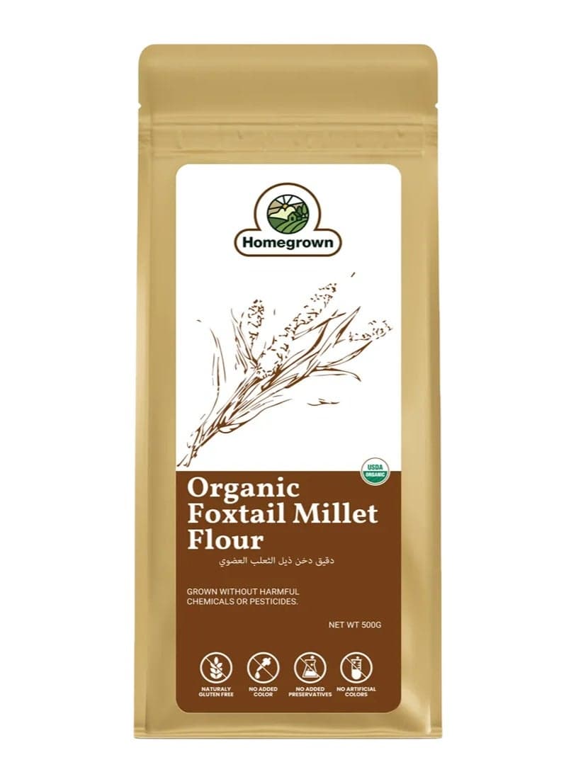 Homegrown Organic Foxtail Millet Flour (Kangni Atta) 500g – Gluten-Free, Stone-Ground | High Fiber | Ideal for Rotis & Diabetic-Friendly Diet