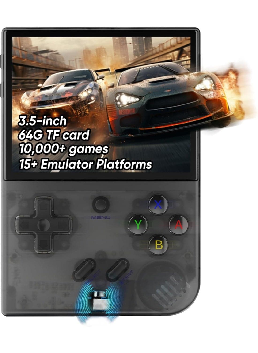 Anbernic RG35XX Handheld Gaming Device – 3.5” IPS Screen, 64GB TF Card, 5474 Built-in Classic Games, HDMI TV Output, Linux OS, Retro Portable Console – Black Edition