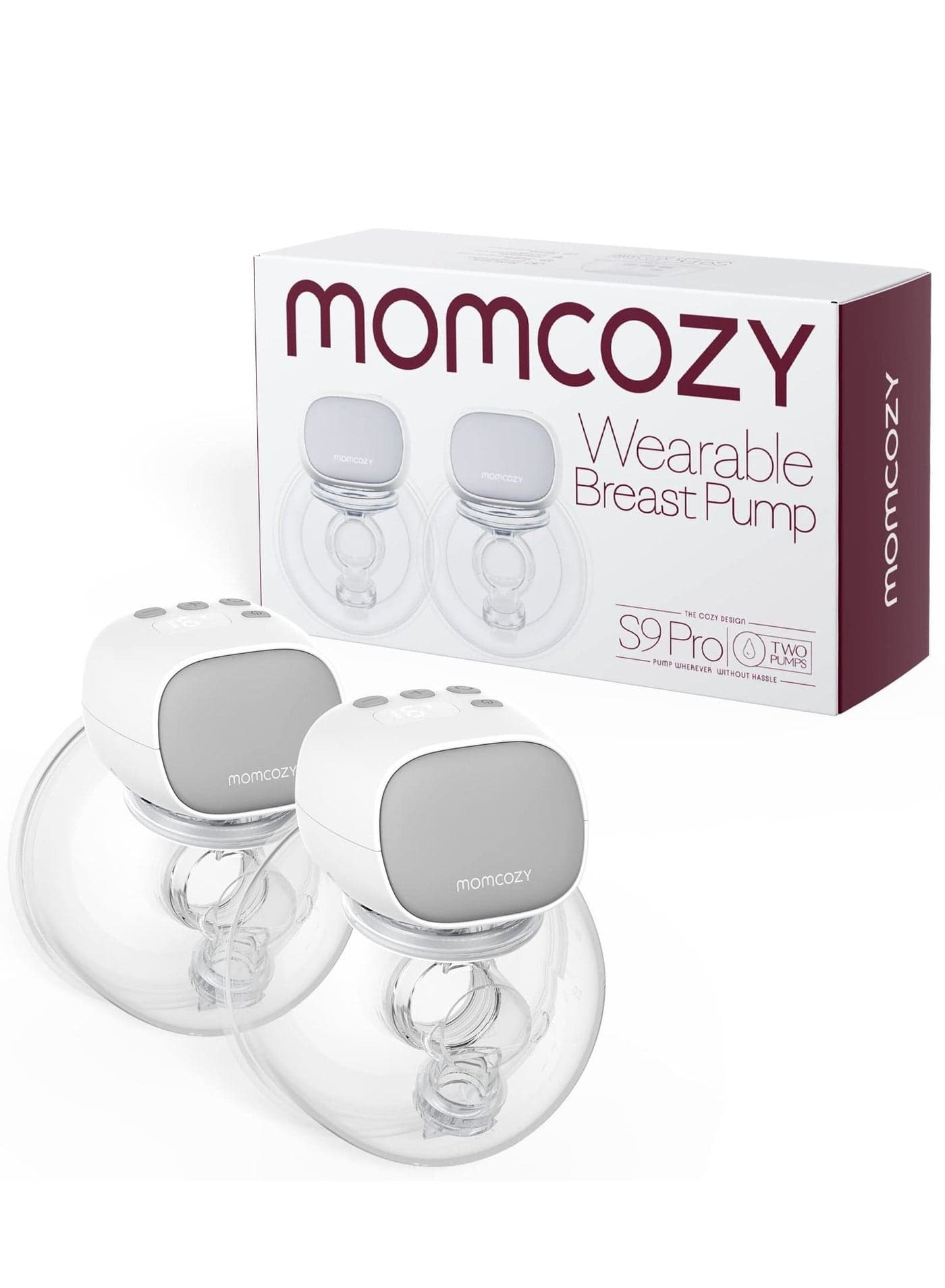 S9 Pro Double Electric Breast Pump, Wearable Breast Pump, LED Display, 2 Modes and 9 Levels, Grey