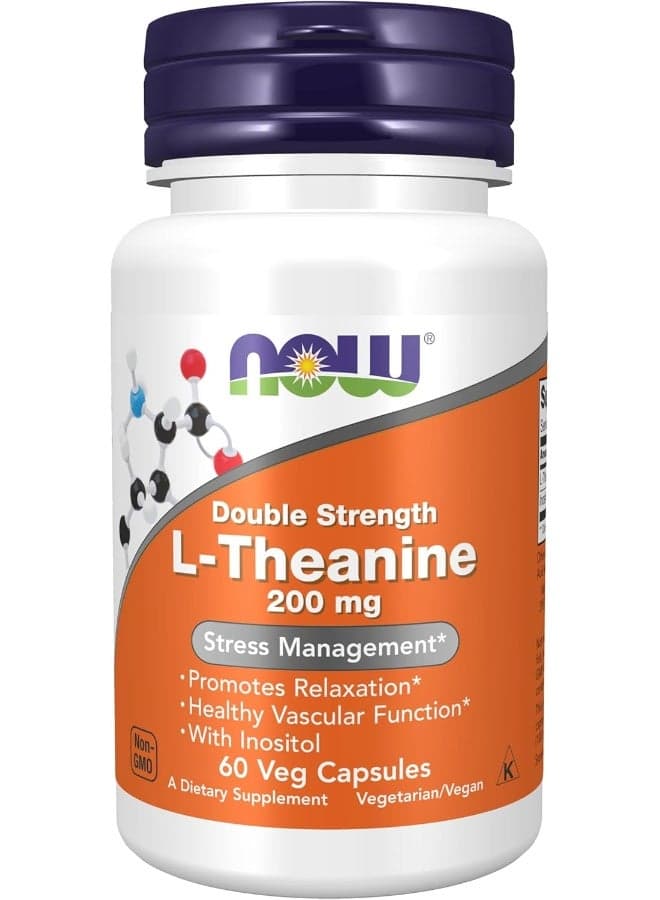 Double Strength L-Theanine 200 MG Dietary Supplement - 60 Capsules