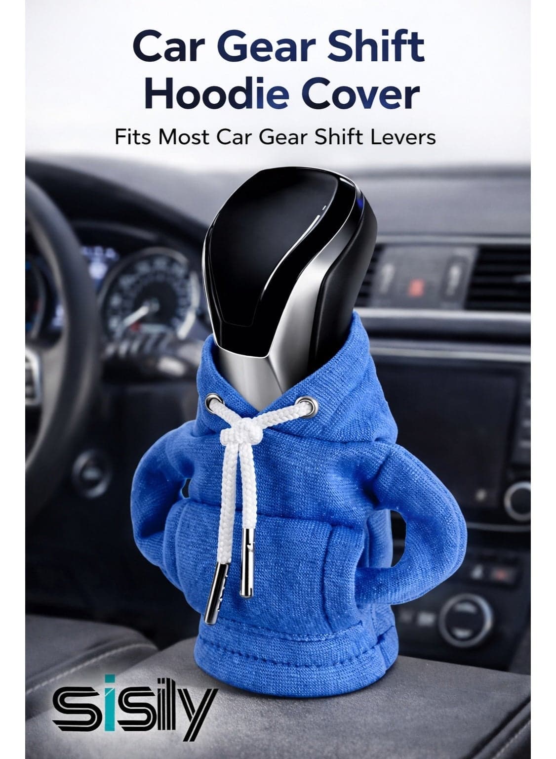 Car Gear Shift Hoodie Cover, Gear Shifter Knob Cover for Manual and Automatic Cars, Fabric Gear Stick Cover Interior Accessories