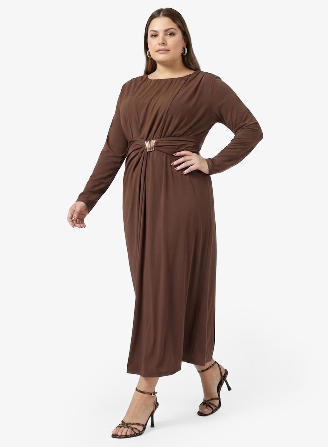 Gather Detail Wrap Maxi Dress