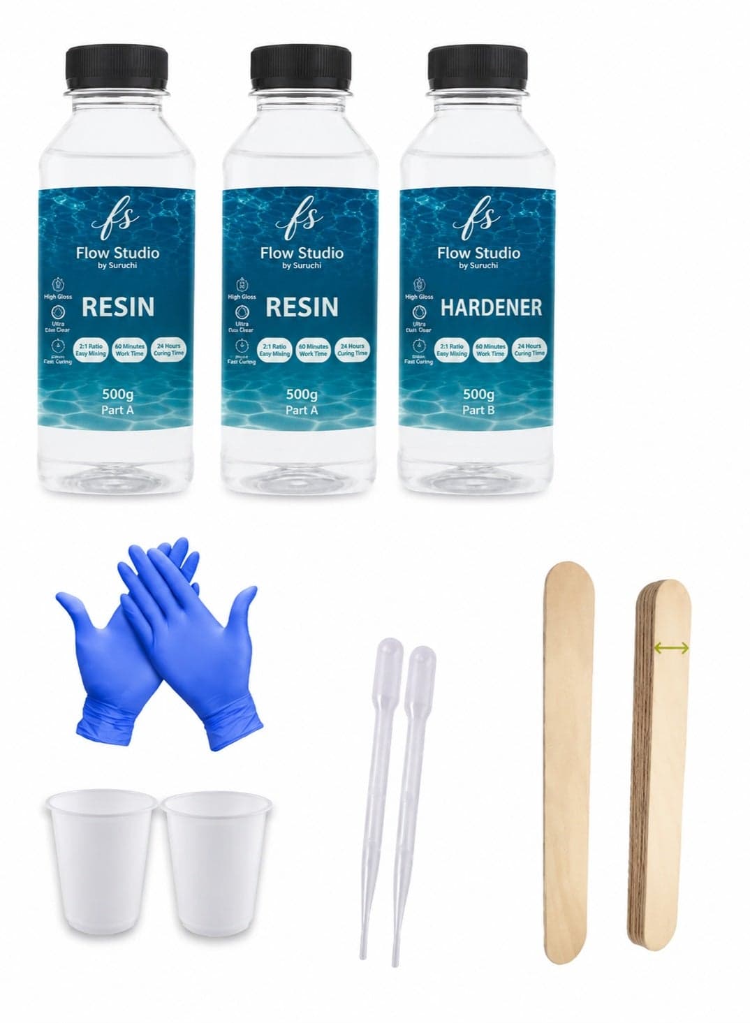 Resin Starter Kit Epoxy Resin 2:1 Ratio 1.5kg 24hrs Curing Fast Curing Resin High Quality Resin Kit For Beginners