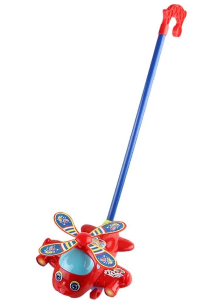 NEW REZZOSS Push Along Airplane Toy, Push Airplane Toy, Push Along Toys Baby Pushing Airplane Toy with Long Handle Walking Toy for Toddlers