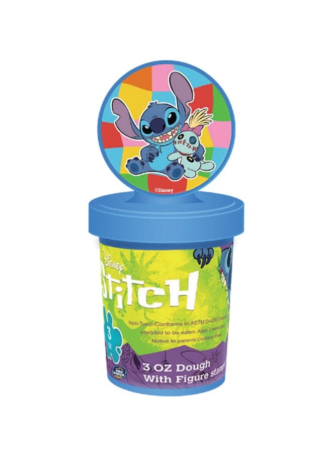 Disney Stitch 3OZ Dough with Figure Stamper | Non-Toxic Clay for Kids | Creative Art Toy | Blue