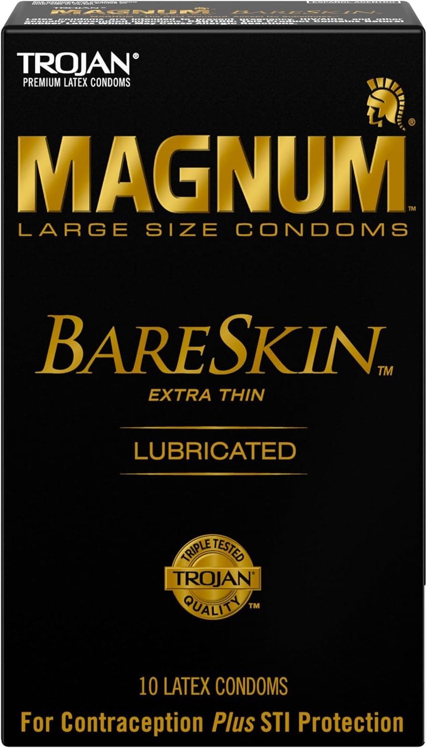 Trojan Magnum BareSkin Extra Thin Lubricated Condoms, 10 Count