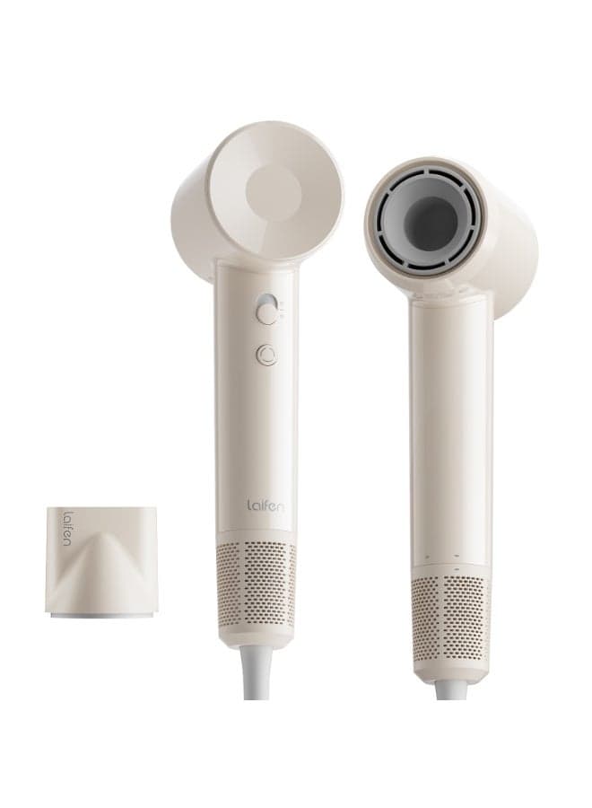 Laifen Hair Dryer Se Lite,150 Million Negative Ionic Blow Dryer With 100,000 Rpm Brushless Motor,1400 Watt Powerful Fast Drying High-Speed Low Noise Hairdryer,Lightweight And Compact Design,White