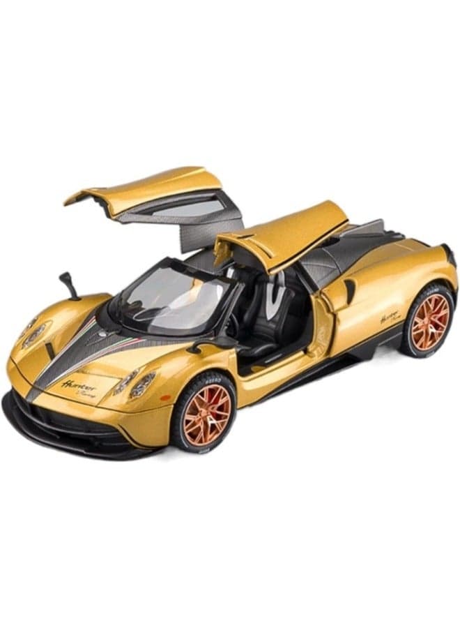 Diecast Model Car 1/22 Super Sports Car, Simulation Scale Model, Metal Collectible, Home Office Decoration, for Display Gold Colour