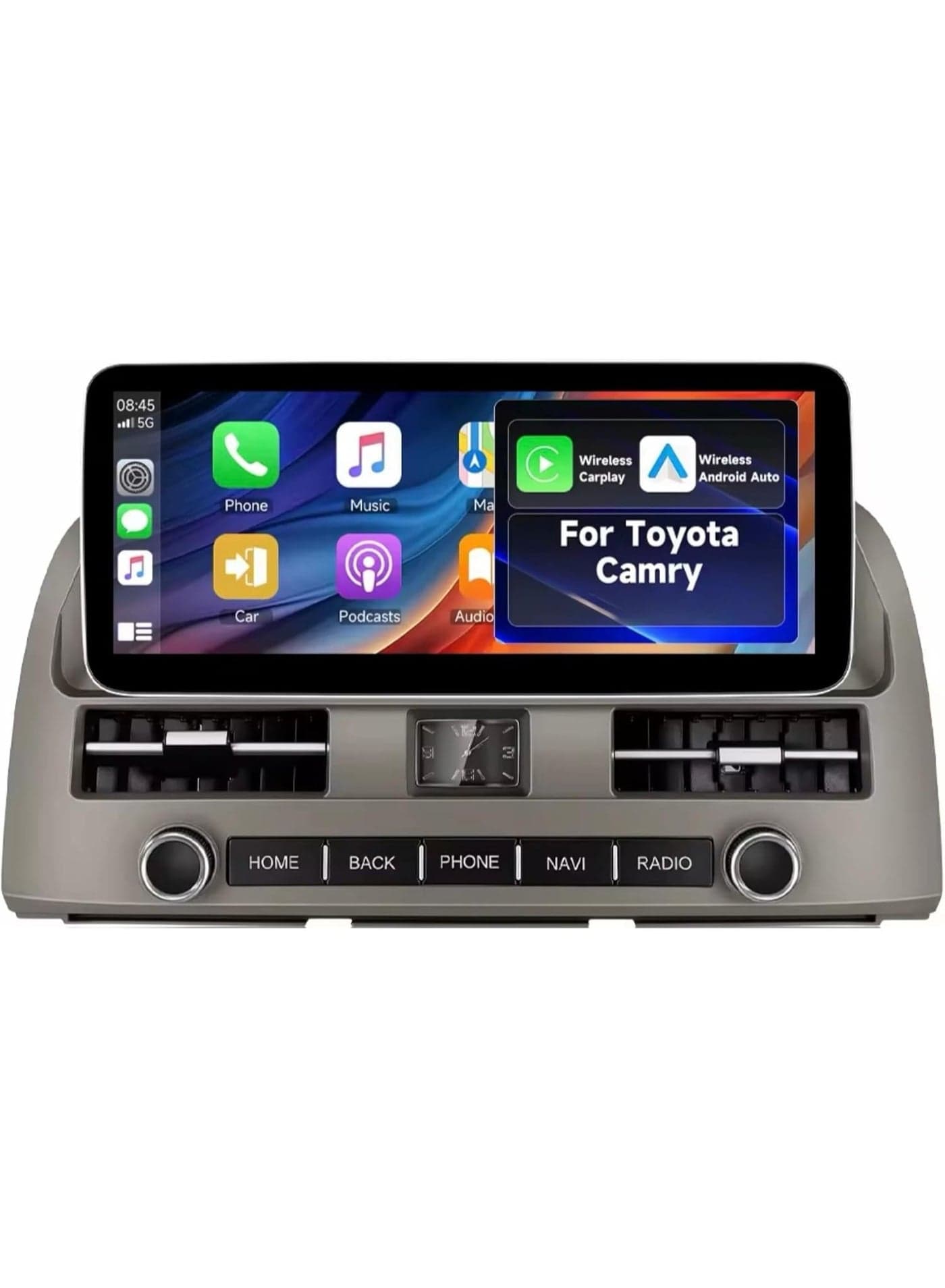 Android Car Stereo for Toyota Camry 2000-2006 Support Carplay, M-Link Wi-Fi BT, Radio GPS, 12.3 Inch IPS Screen with AHD Camera Included